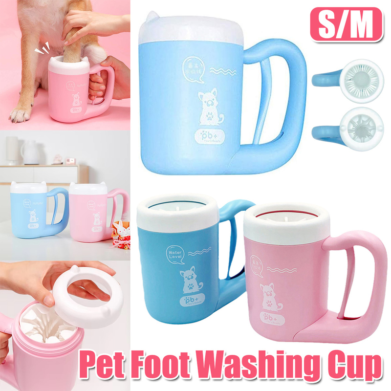 Dog Paw Cleaner Cup Pet Foot Washer Cat Paw Cleaning Brush for Home Travel Use - Sturdy, Soft Bristl