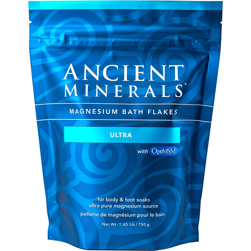 Ancient Minerals Magnesium Bath Flakes Ultra with MSM, 750 G