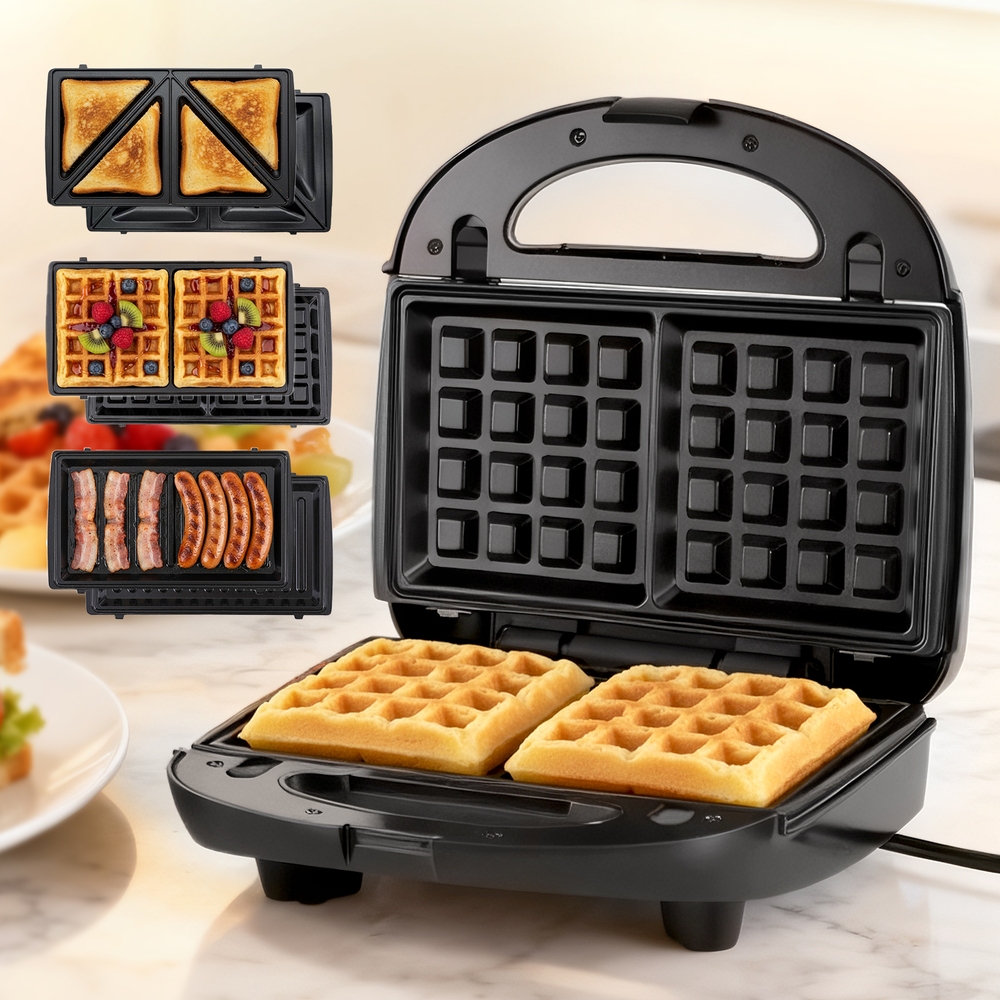 TEMU In Front Of 3-in-1 Waffle Maker Grill 850w