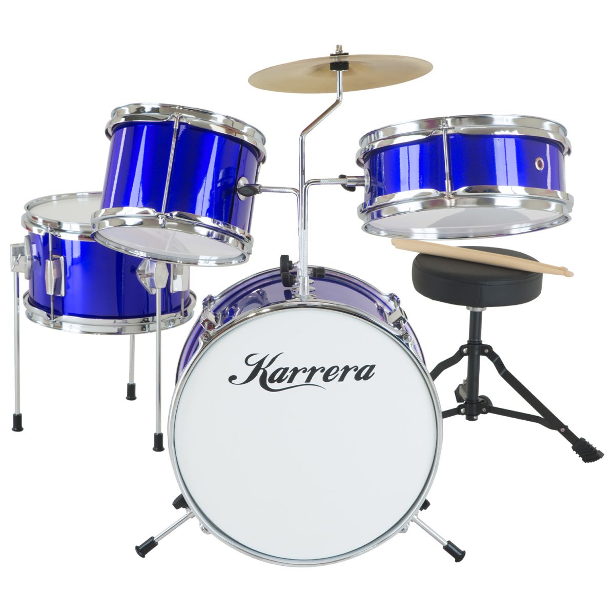 TEMU Childrens 4pc Drum Kit - Blue