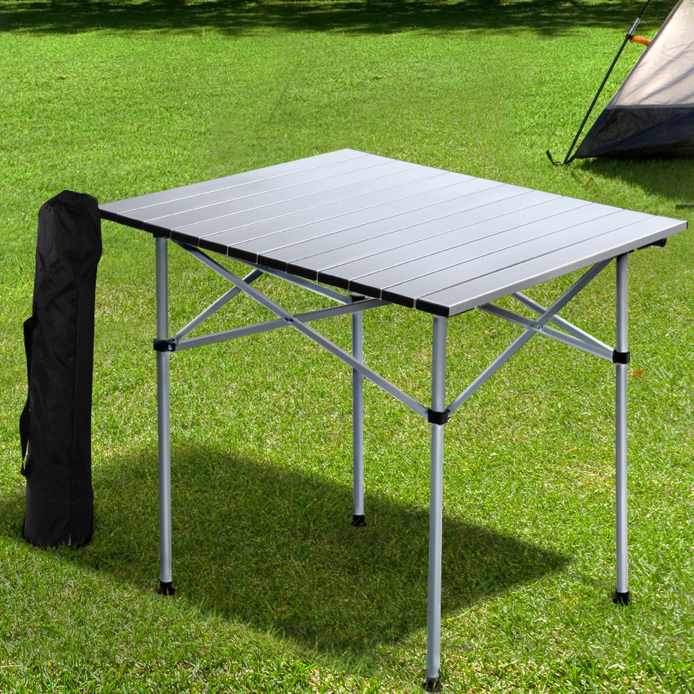 TEMU Folding Camping Table 70cm Roll Up Outdoor Picnic Bbq Aluminium Desk