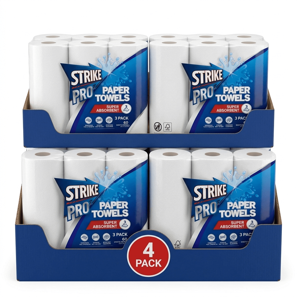 TEMU Pro 3 Ply Paper Towels 4 Pack