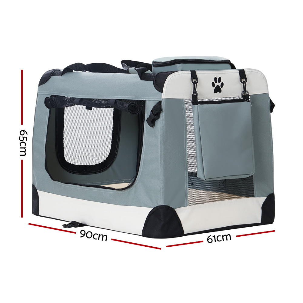 i.Pet Pet Carrier 90cm x 61cm x 65cm Soft Crate Dog Cat Travel Portable Cage Kennel Foldable 2XL