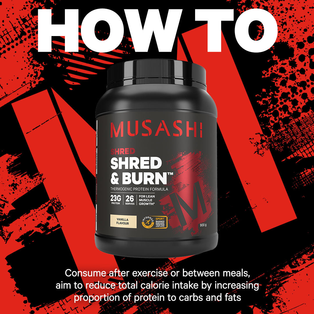 Musashi Shred & Burn Vanilla Milkshake 900G