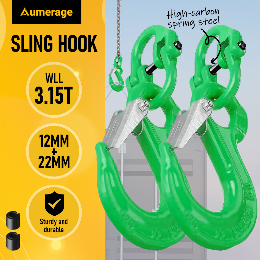 TEMU 2 Pack Hook With 12/22mm Heavy Duty Safety Latch Swivel Winch Hook For Trailer Safety Chain Trailer Connecting Extend, 3.15t Working Load Limit