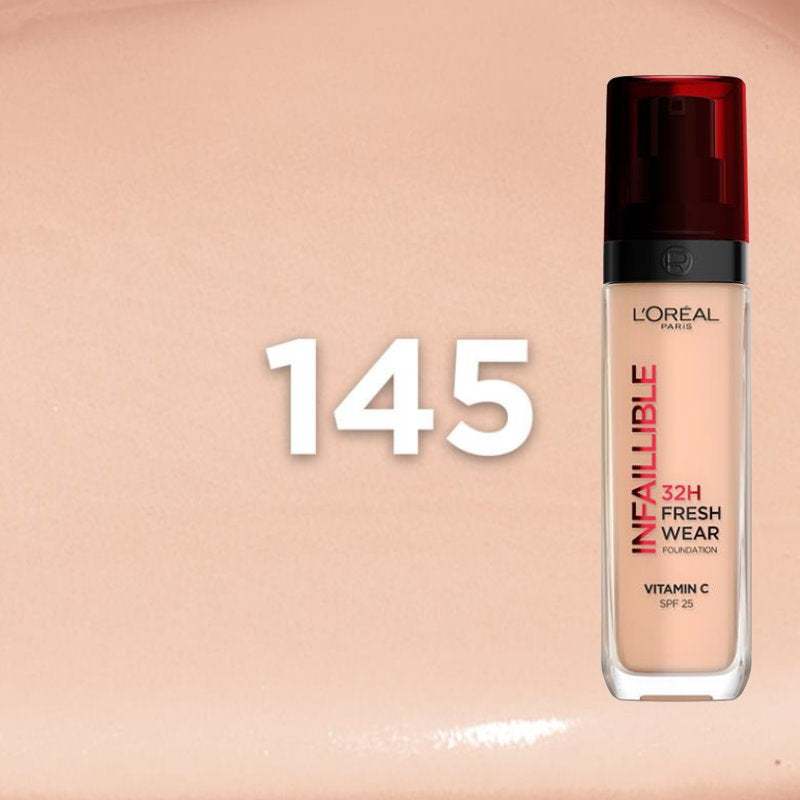 L'Oreal Paris Infallible 32H Fresh Wear Foundation SPF 25 30ml 145 Cool Rose