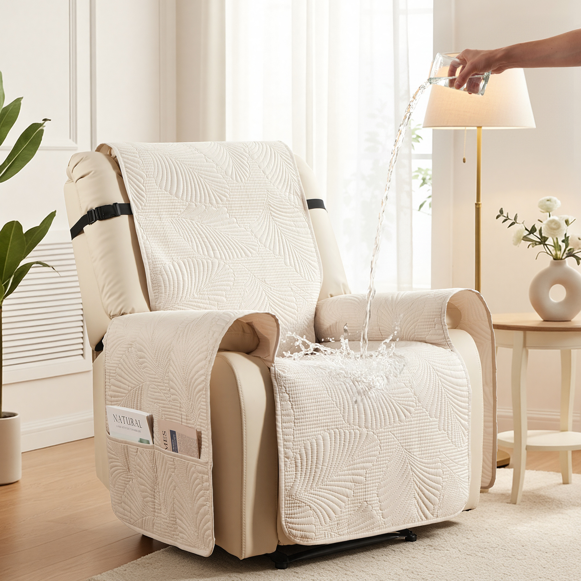 TEMU Artiss Quilted Recliner Chair Covers 100% Waterproof Recliner Slipcovers