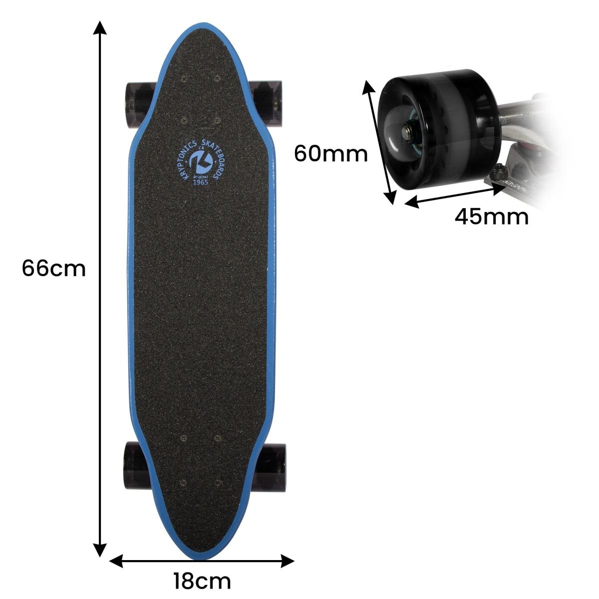 Kryptonics 26-inch Skateboard Mini Cutaway Cruiser Board - 89 IS Fine