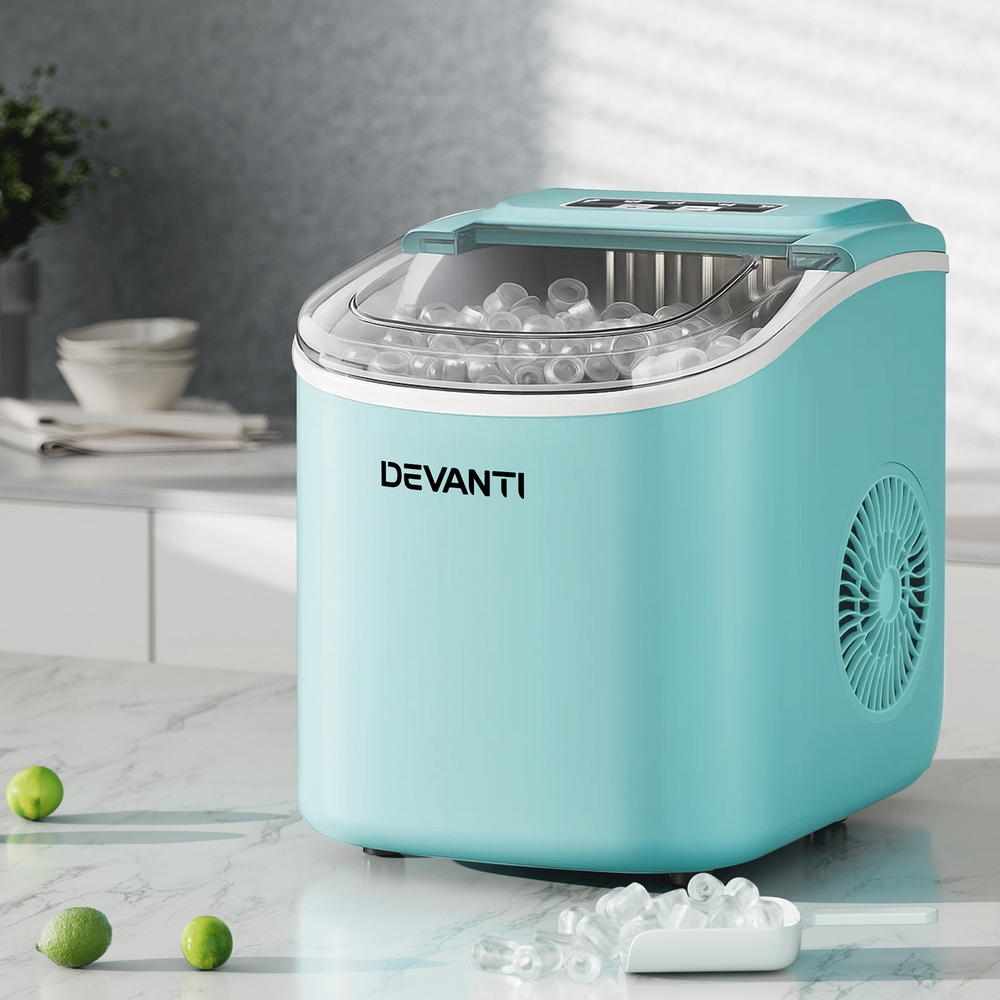 TEMU In Front Of 12kg Ice Maker Machine With Self Cleaning Green