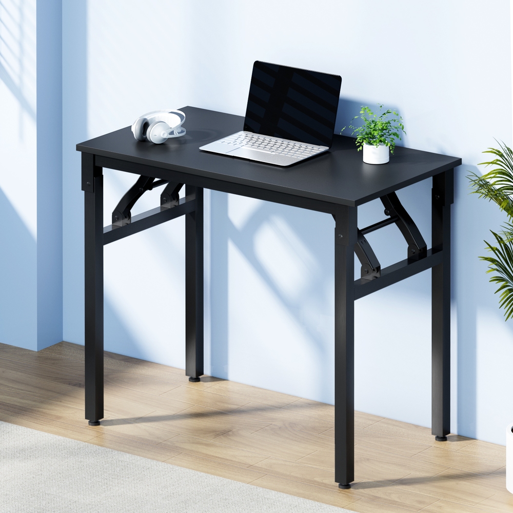 TEMU Artiss Computer Desk Laptop Desks Foldable Home Office Study Table Black 80cm