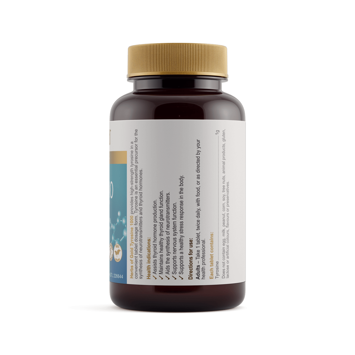 Herbs of Gold Tyrosine 1000 60 Tablets
