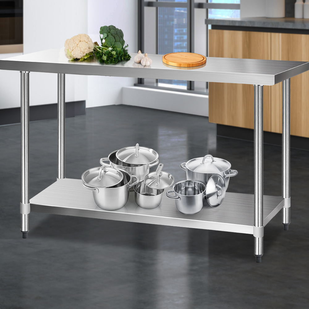 TEMU Cefito Stainless Steel Kitchen Benches Work Bench Food Prep Table 1524x610mm 430