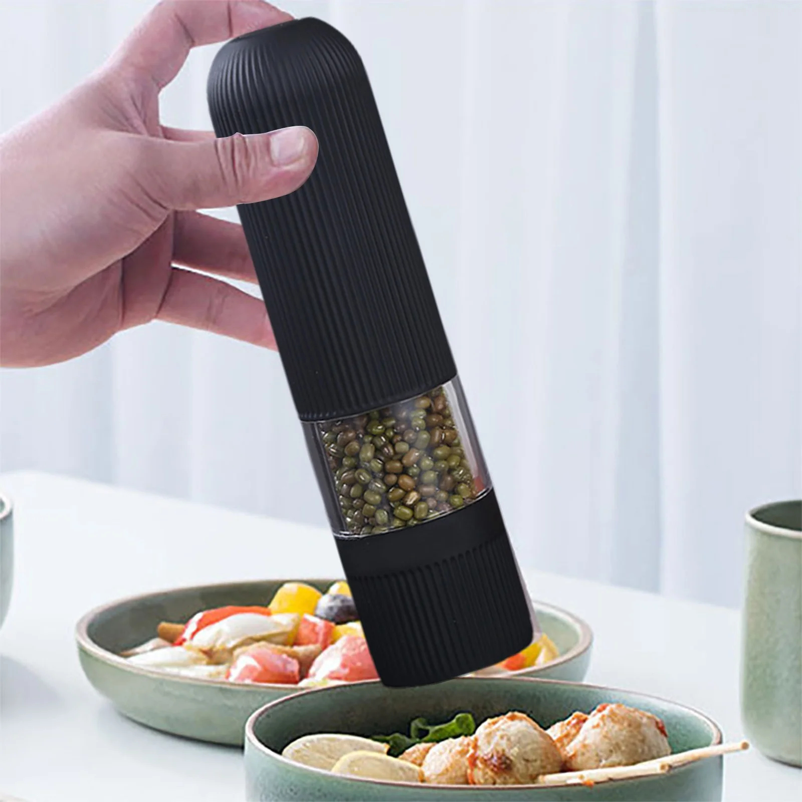 TEMU Electric Salt And Pepper Grinder Set, Automatic Salt And Pepper Mill With Adjustable Coarseness, Pepper Shakers, Led Light, Refillable, Kitchen