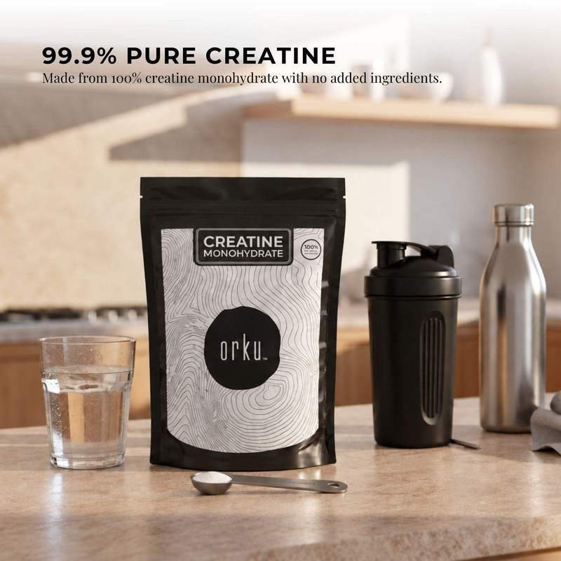 Orku 1Kg Creatine Monohydrate Powder 200 Mesh Micronised 99.9% Pure