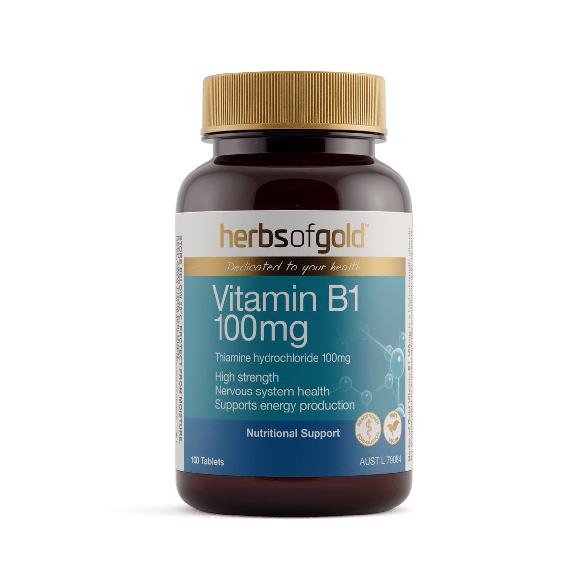 Herbs of Gold Vitamin B1 100mg 100 Tablets