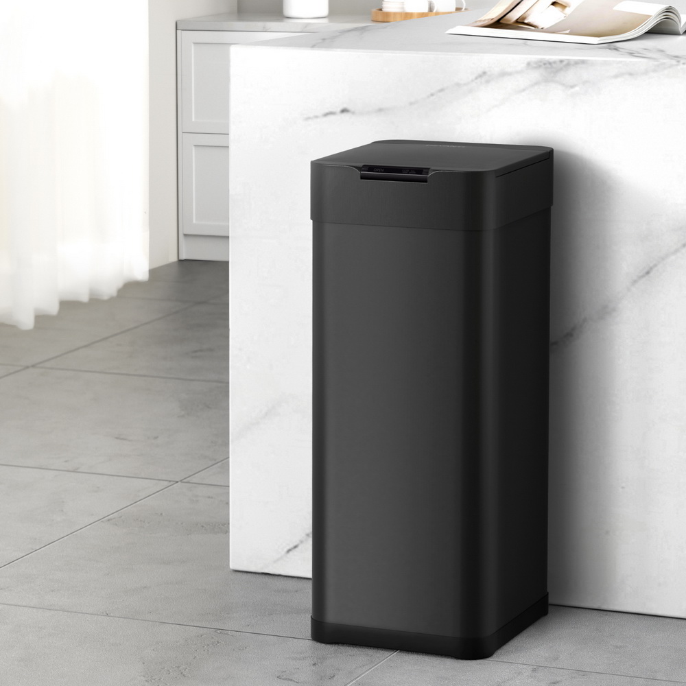 TEMU Devanti 50l Motion Rubbish Bins Kitchen Automatic Trash Can Black