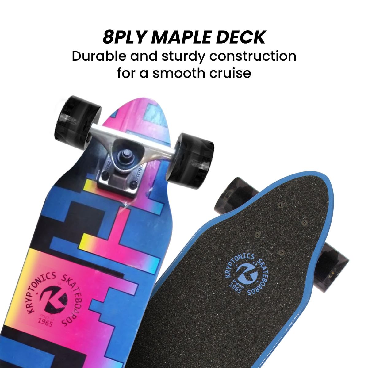 Kryptonics 26-inch Skateboard Mini Cutaway Cruiser Board - 89 IS Fine