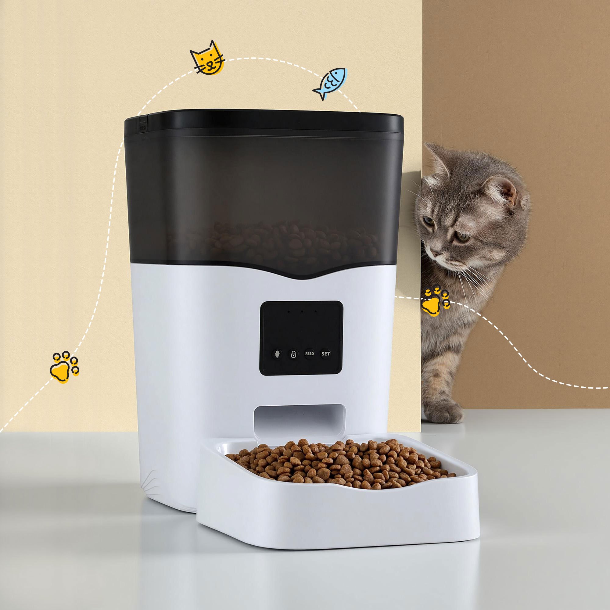 TEMU Pet Automatic Pet Feeder Feeder Wifi 3l Food Dispenser