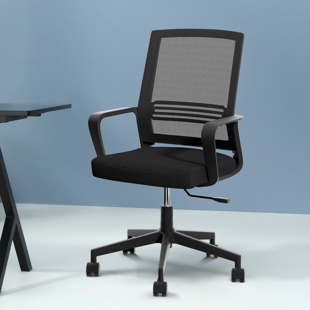 TEMU Artiss Mesh Office Chair Computer Gaming Desk Chairs Work Study Mid Back Black