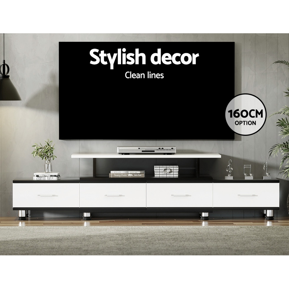   tv cabinet entertainment unit extendable 160cm to 220cm 4 drawers white Product details 4