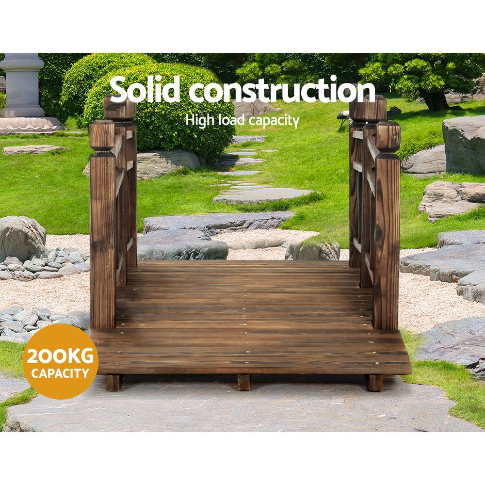   garden decor outdoor ornament wooden bridge rustic backyard yard 150cm Product details 4