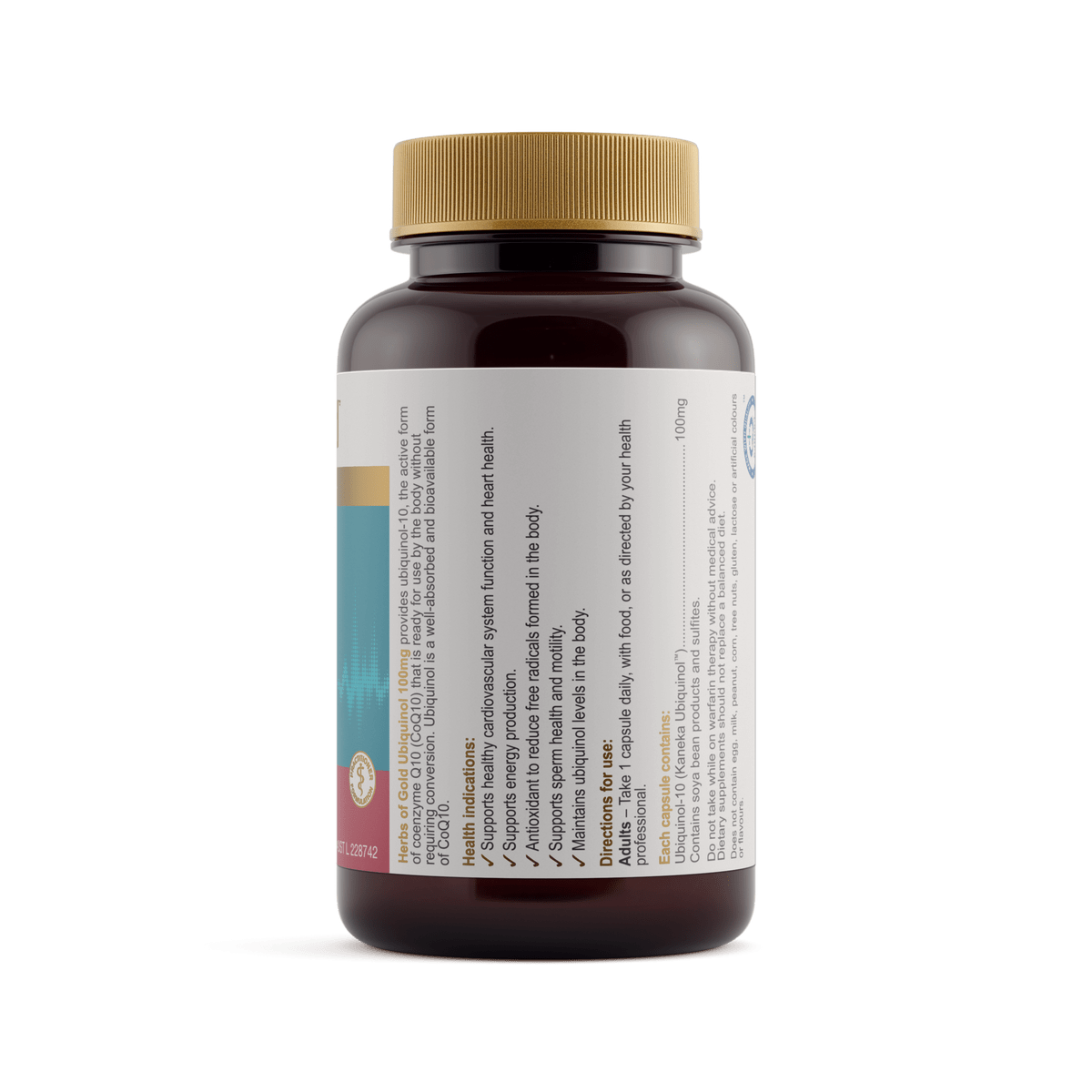 Herbs of Gold Ubiquinol 100mg 30 Capsules