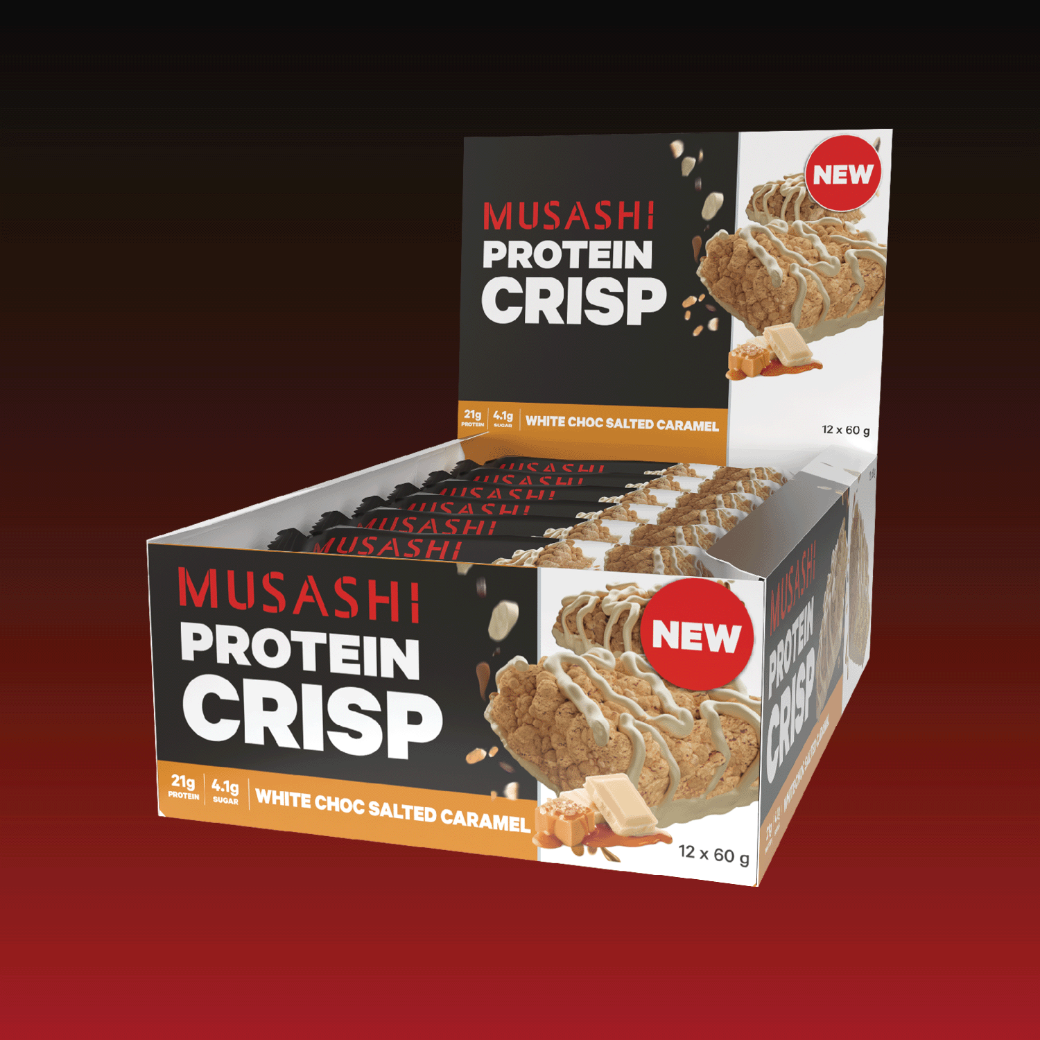 Musashi Protein Crisp-White Chocolate Cookies & Cream 60G X 12
