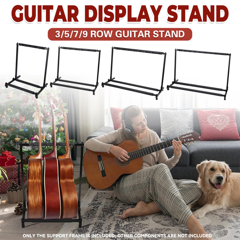 multi guitar stand guitar rack padded folding design hold 3 5 7 9 guitars sturdy 3 row guitar stan