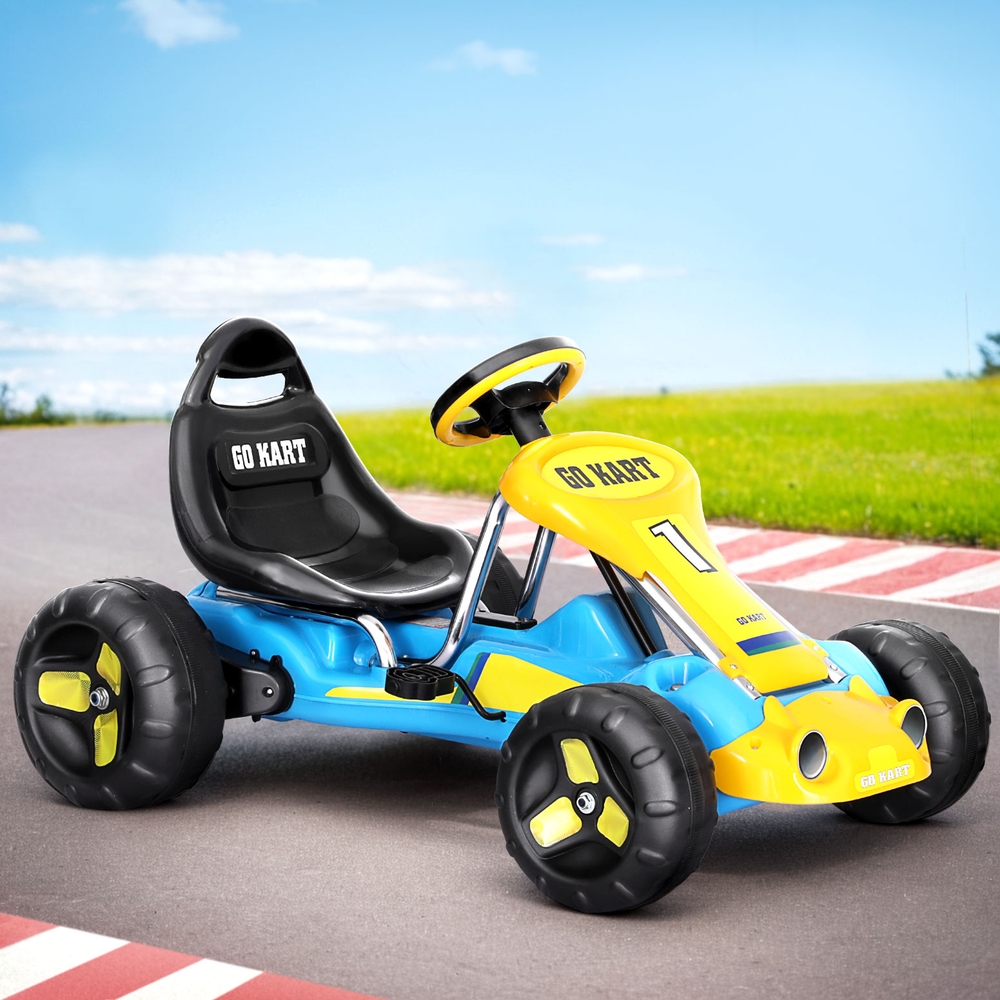 TEMU Kids Kart Ride On Toys Racing Car Plastic Tyre Blue