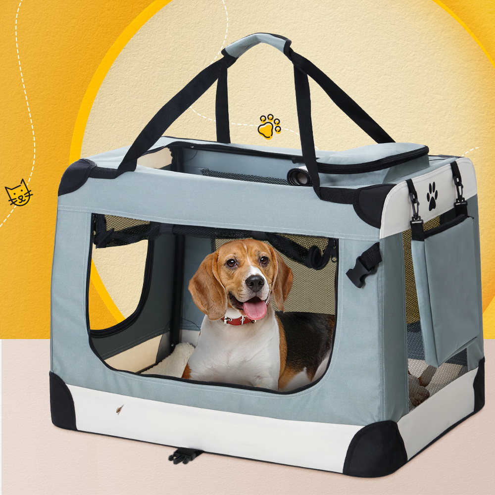 i.Pet Pet Carrier 90cm x 61cm x 65cm Soft Crate Dog Cat Travel Portable Cage Kennel Foldable 2XL