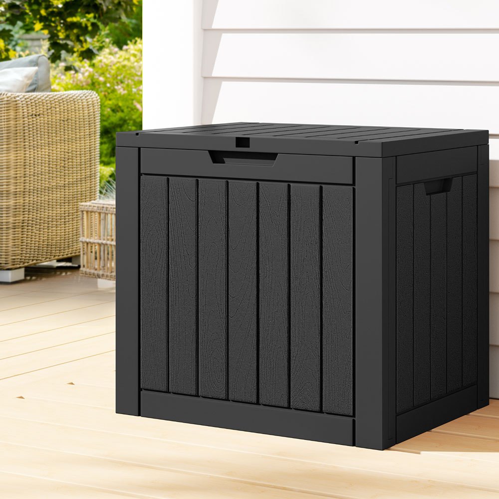 item picture Gardeon Outdoor Storage Box 118L Container Lockable Garden Toy Tool Shed Black