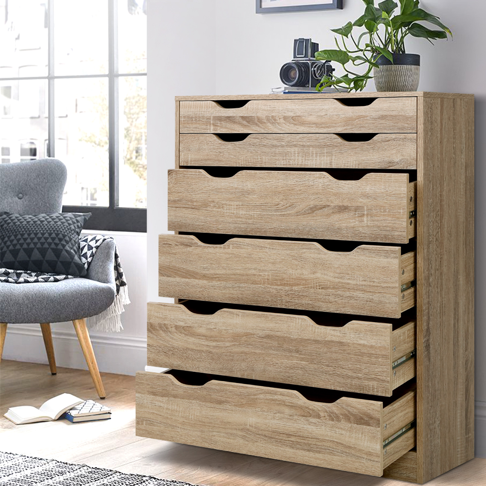 TEMU Artiss 6 Chest Of Drawers - Oak