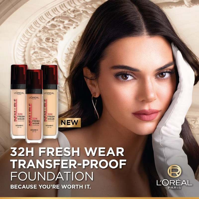 L'Oreal Paris Infallible 32H Fresh Wear Foundation SPF 25 30ml 145 Cool Rose
