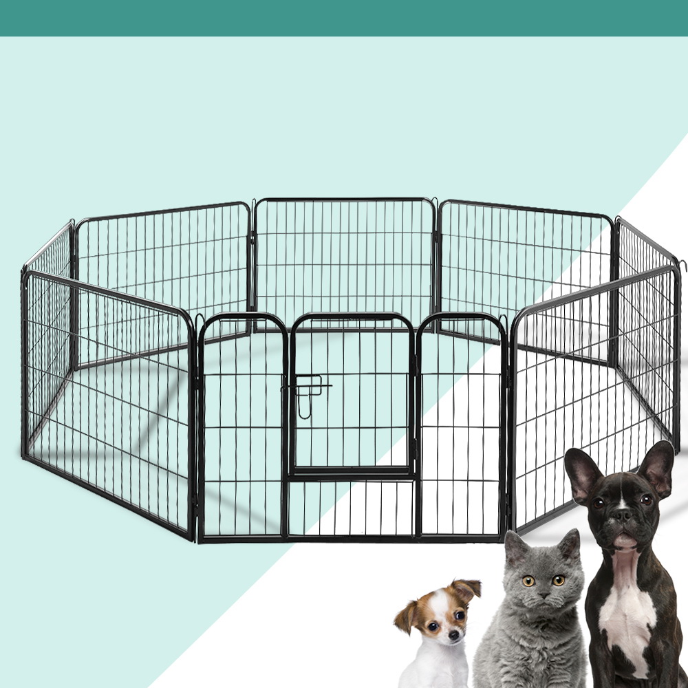 TEMU I." 8 Panel Dog Playpen Pet Exercise Cage Enclosure Fence Play Pen