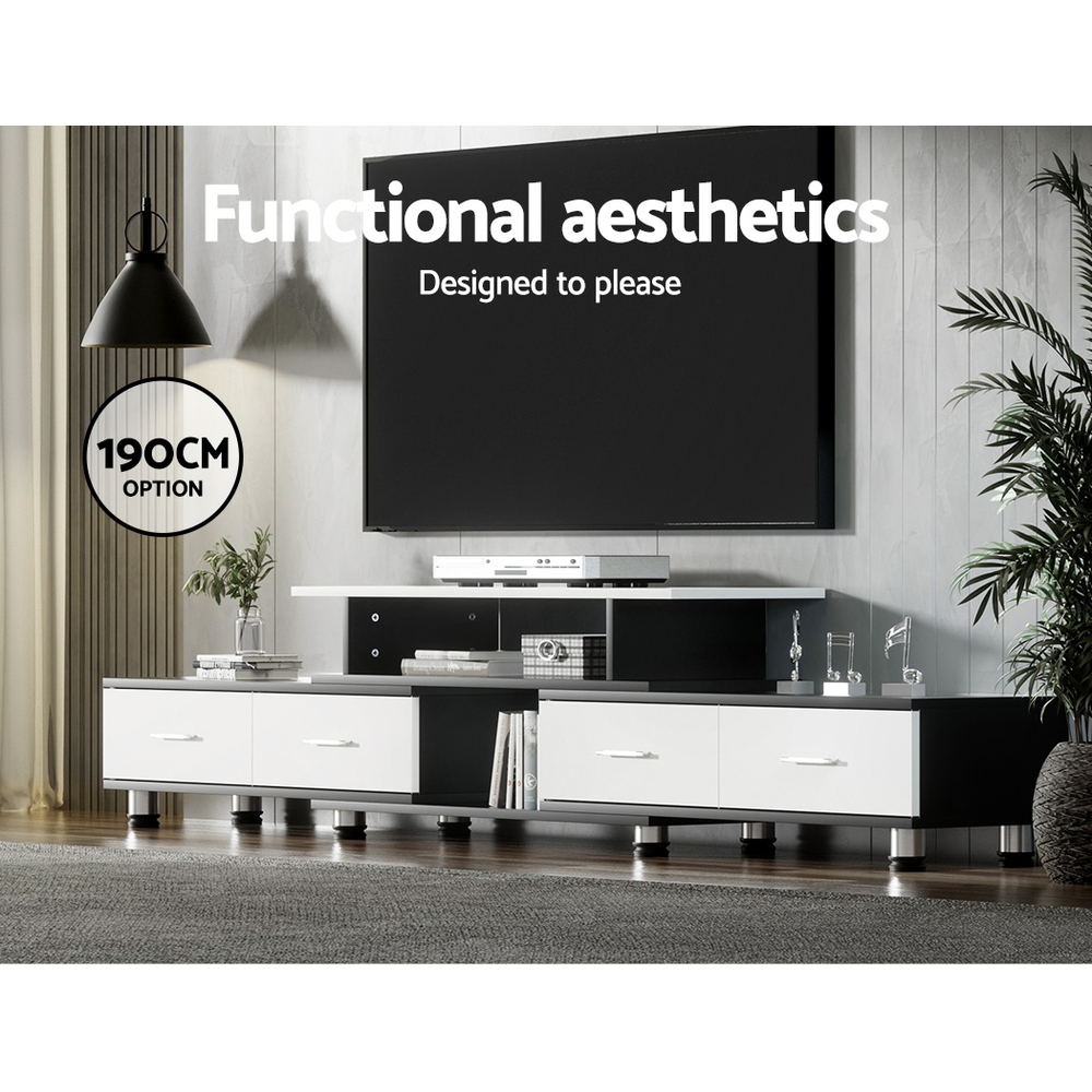   tv cabinet entertainment unit extendable 160cm to 220cm 4 drawers white Product details 5