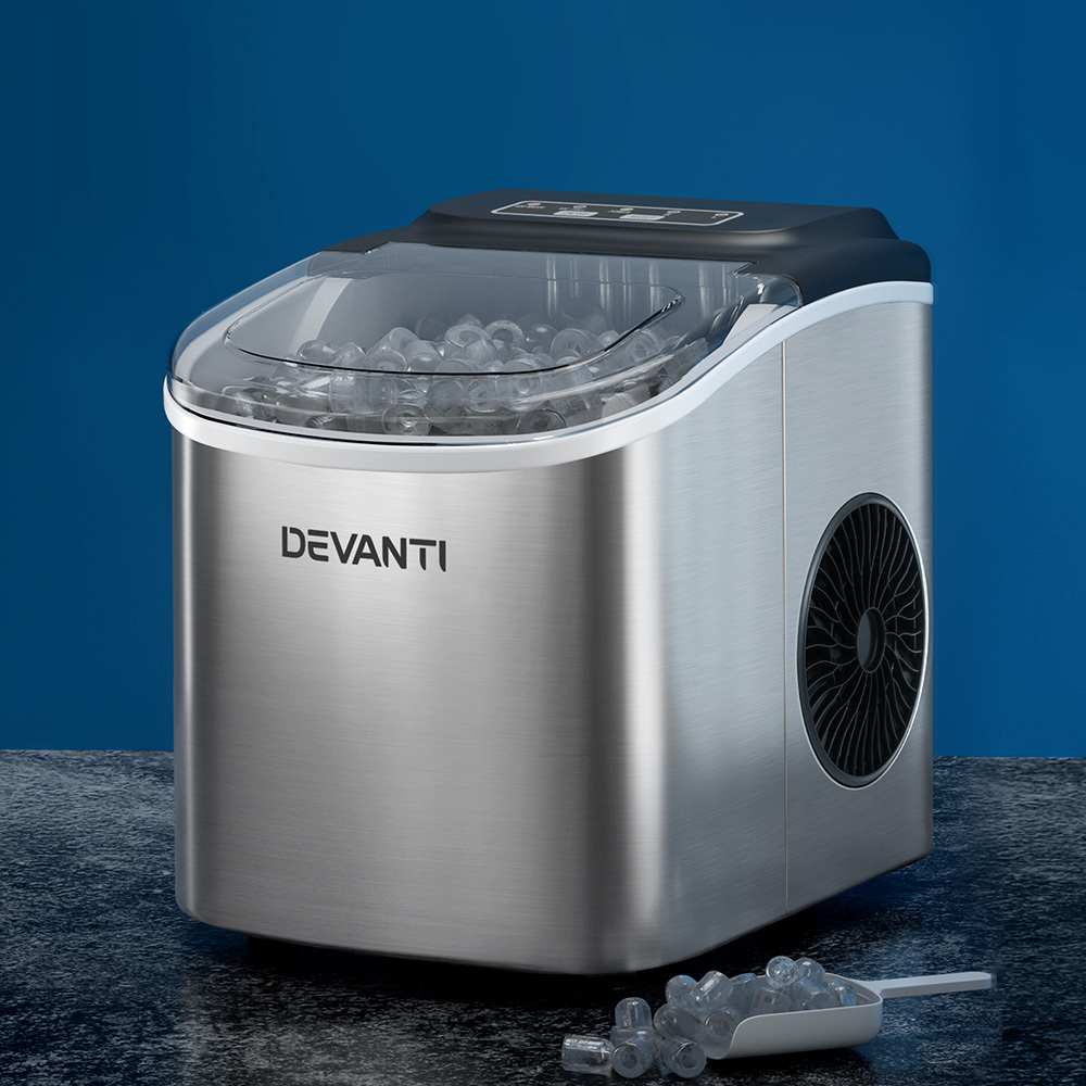 TEMU In Front Of 12kg Ice Maker Machine Stainless Steel, Silver