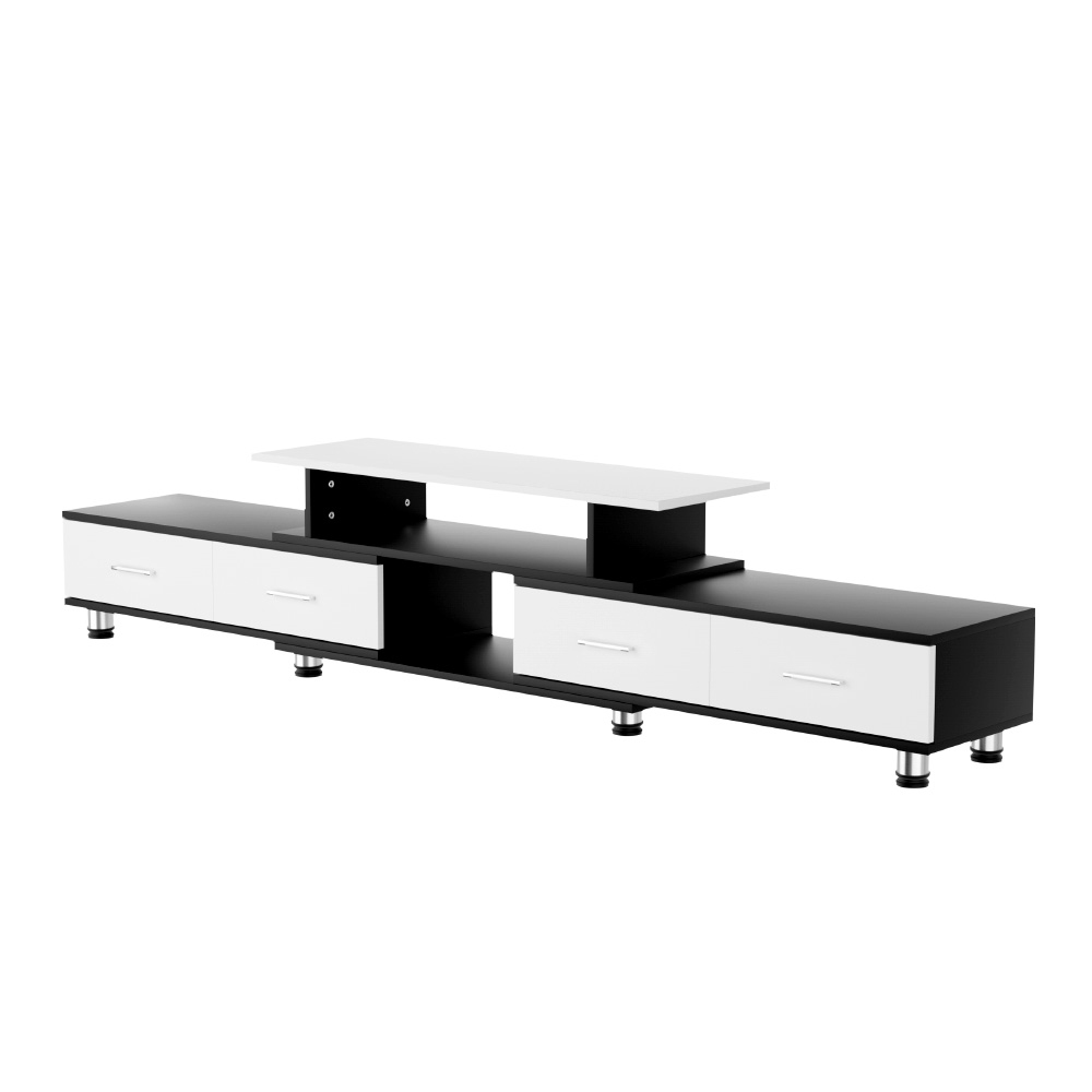   tv cabinet entertainment unit extendable 160cm to 220cm 4 drawers white Product details 1