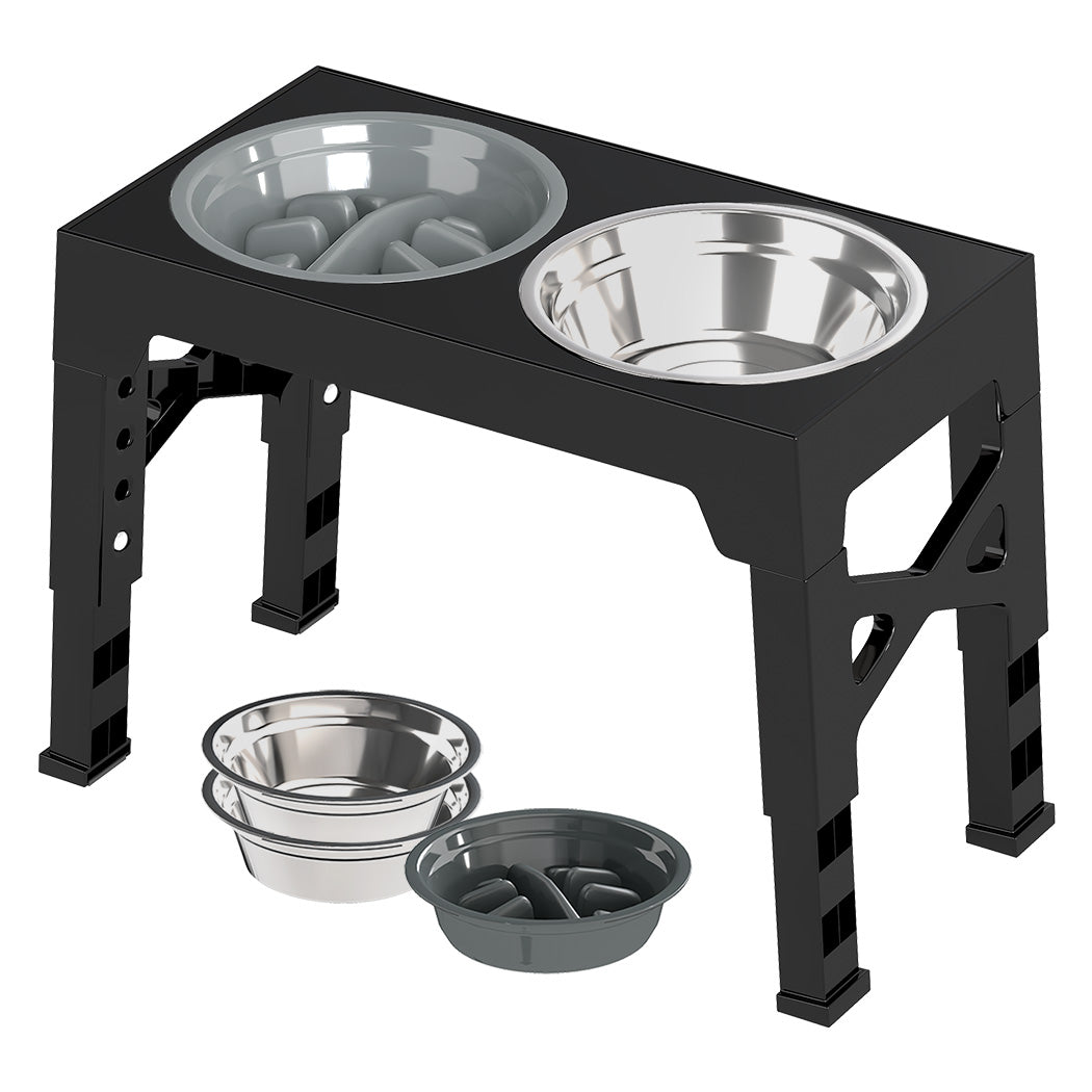 TEMU Pawz Elevated Pet Feeder 3 Bowl Food Water Dog Adjustable Height Raised Stand