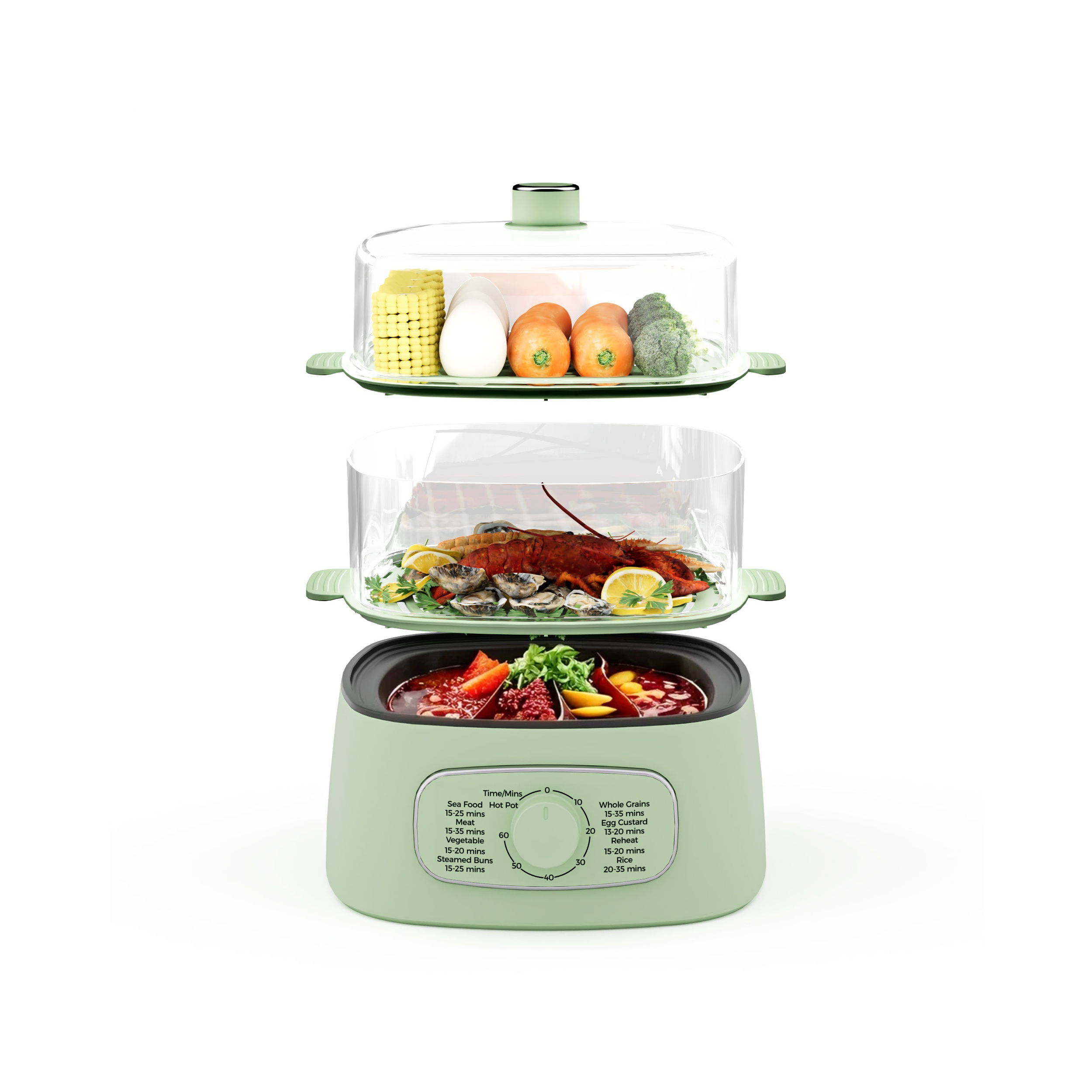 TEMU Advwin , 12l Electric Steamer Pot, Vegetable & Meat & Seafood Steamer