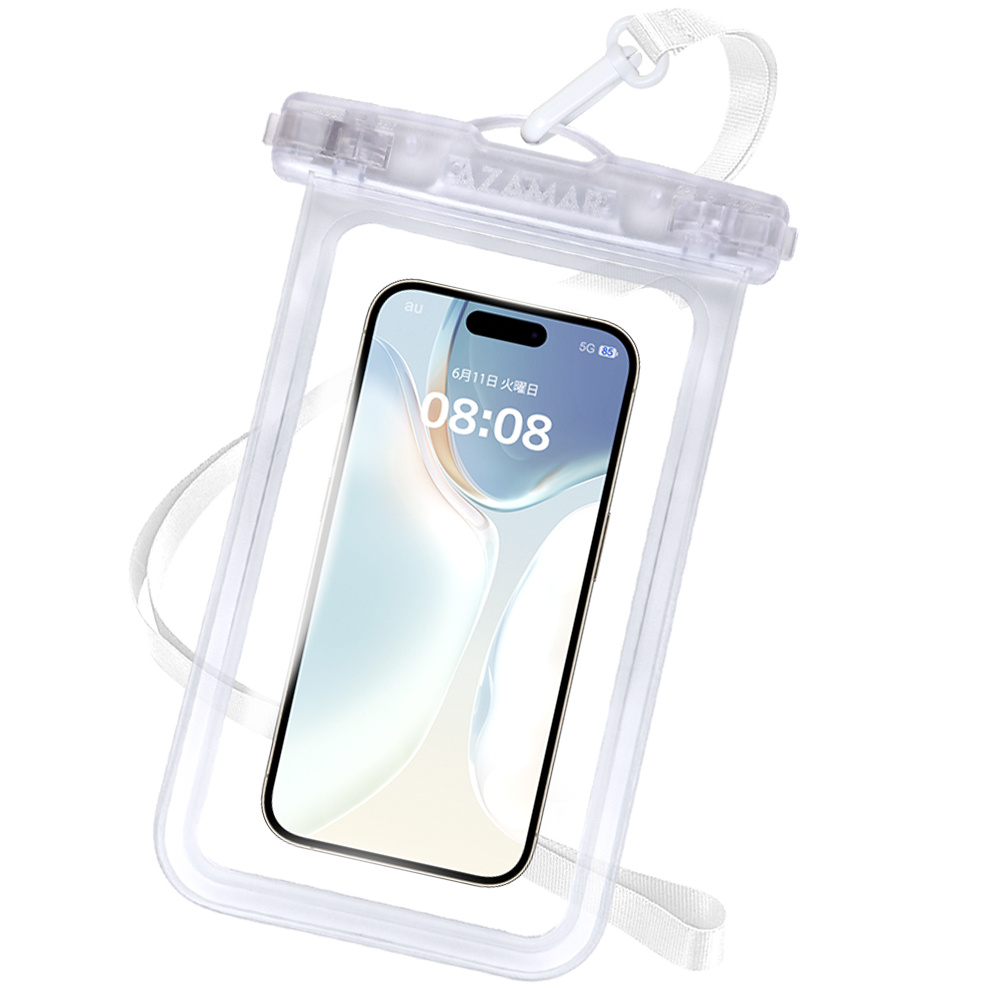 TEMU Waterproof Phone Bag With Rope, 8-inch Phone Holder Dry Bag, Transparent Plastic Dry Bag, Cycling Stand, Touch Screen Rain Bag, Phone Bag,