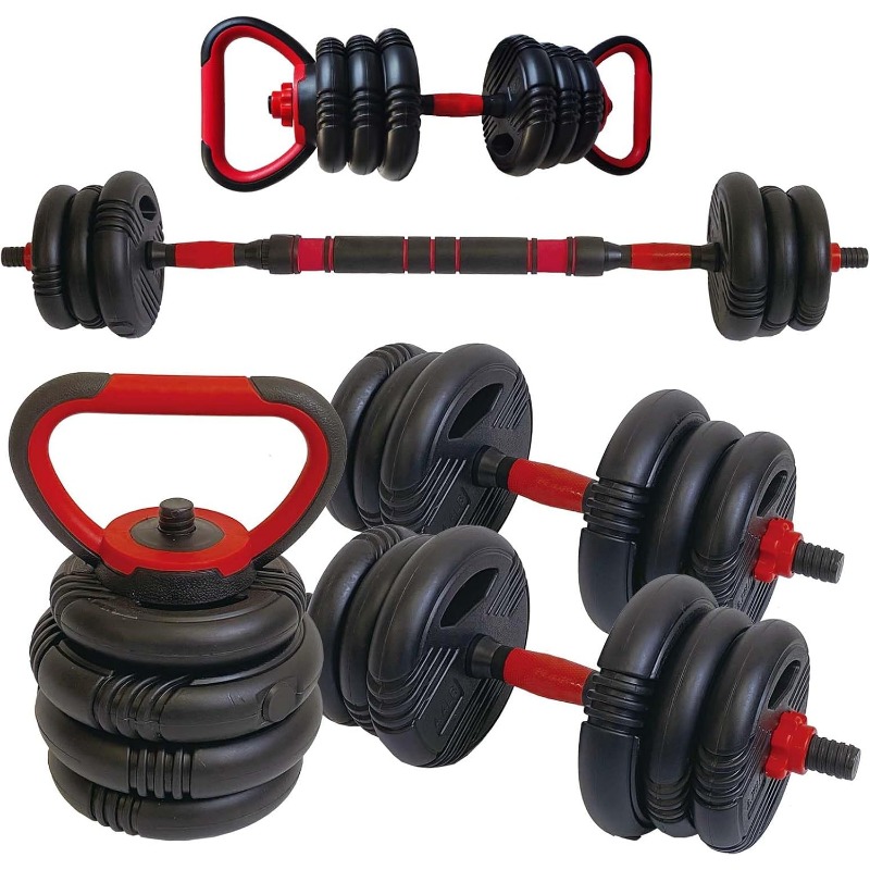 TEMU Adjustable Dumbbells - 2 Sets (15kg, 20kg, 30kg, 40kg) - Into Kettlebells And Barbell - 4 Uses