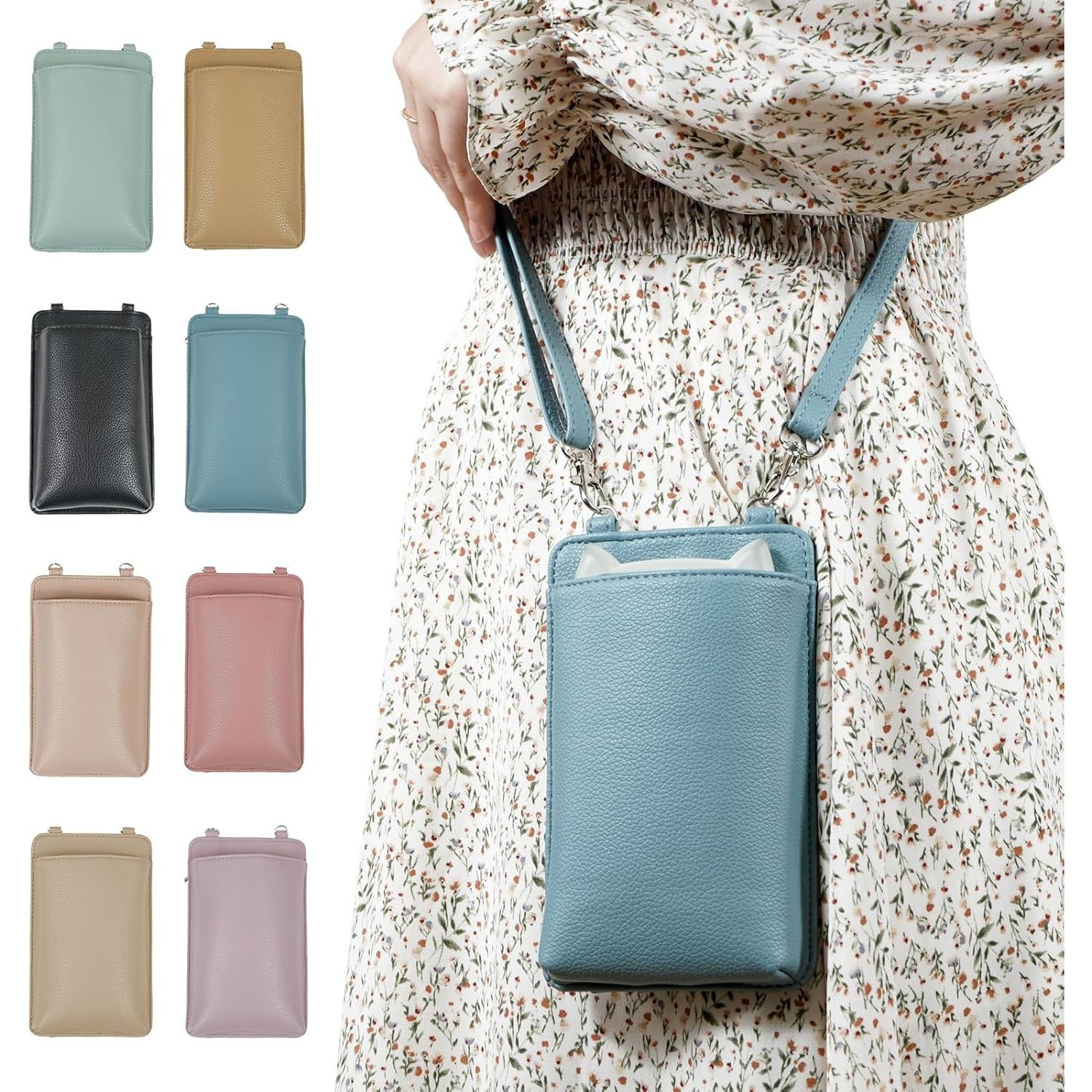 TEMU Smartphone Shoulder Bag, Ladies' Diagonal Pouch, Smartphone Pouch, Smartphone Bag, Smartphone Case, Fashionable, Cute, Regular Inlet, Card Case,