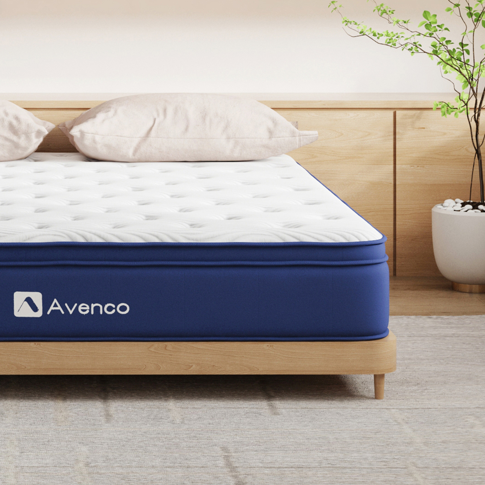 TEMU Avenco Mattress Queen High Mattress Bed Mattress Extremely Thick Bamboo Charcoal Infused Moisture-absorbing And Deodorizing Spring Mattress