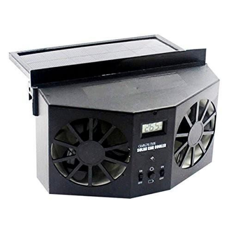 TEMU 車用換気扇 車内換気扇 窓用換気扇 車載ファン ソーン カー用品 車用品 車用 車中泊 車中泊換気扇 ソーラー 排熱 換気 温度計付 便利グッズ
