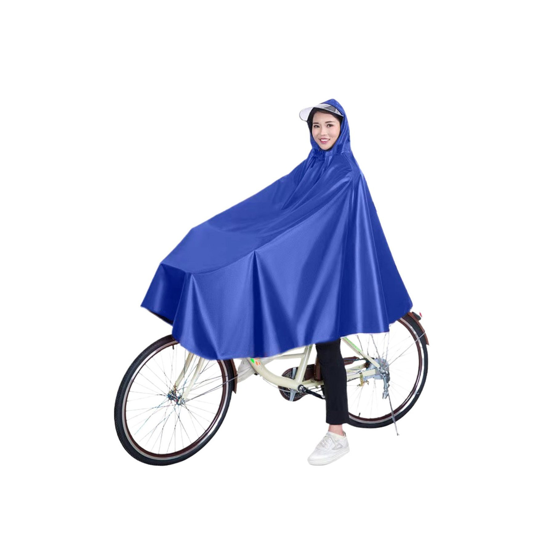 waterproof and breathable long length raincoat for women and men lightweight for bicycle and cycling use