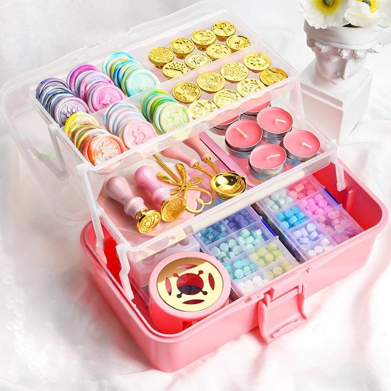 TEMU 대용량 실링 입문 실속 DIY세트 청첩장 도장 인장 씰링 1건（1000g）