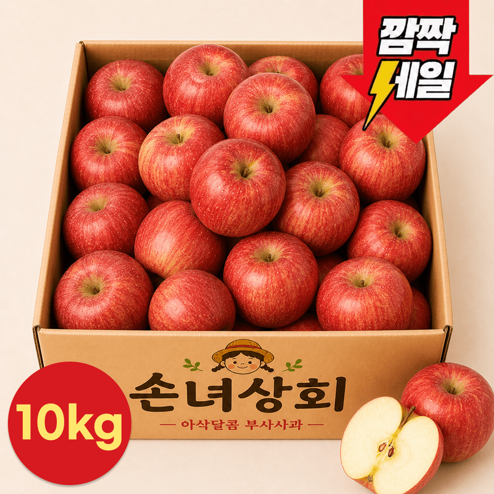 품목 사진 [한정특가] 아삭달콤 부사사과 10kg 대과