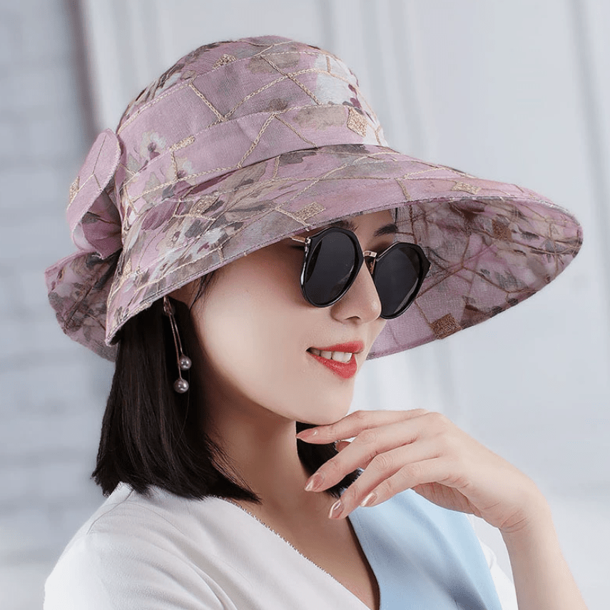 TEMU 여성 중년 아줌마 할머니 여름 꽃 벙거지 챙넓은 여성모자