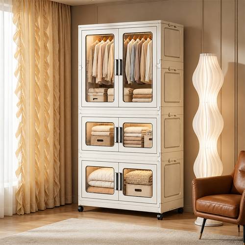 item picture large capacity wardrobe type storage cabinet with floor installation shock absorbing and multi functional storage for living room and bedroom
