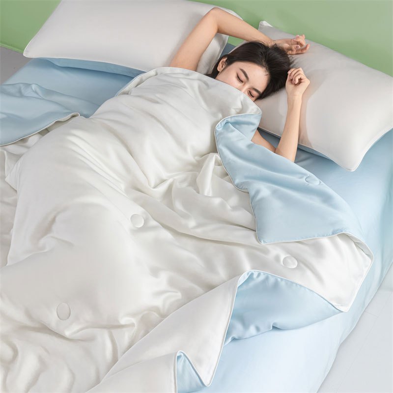 TEMU 여름 접촉냉감 아이스부드럽고 통기성 우수한 냉감이불 차렵이불